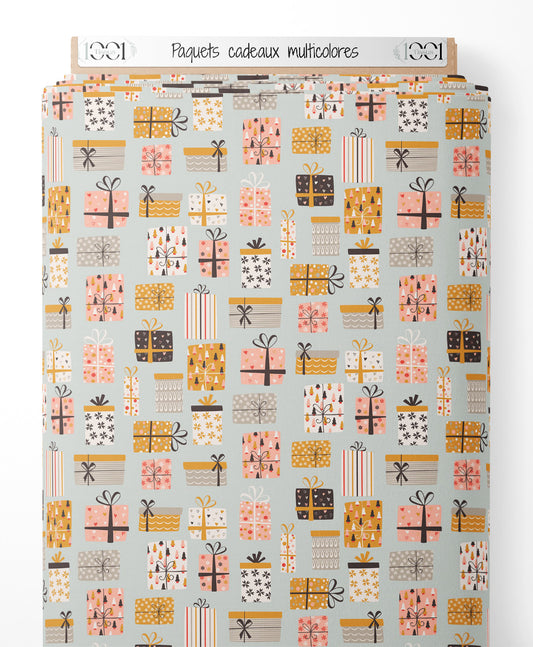 Tissu - Paquets cadeaux multicolores