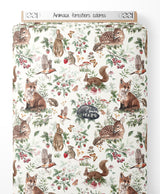 Tissu - Animaux forestiers colorés