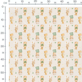 Tissu - Oursons et fleurs à carreaux