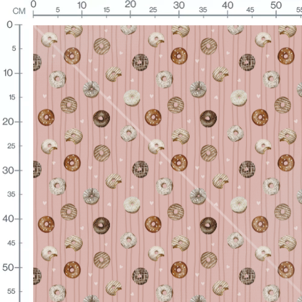 Tissu - Donuts sur fond rose