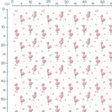 Tissu - Flamants roses et fleurs colorées