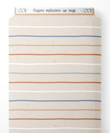 Tissu - Rayures multicolores sur beige