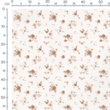 Tissu - Fleurs marron et blanches 2