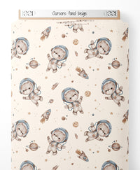 Tissu - Oursons sur fond beige