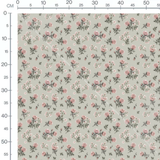 Tissu - Roses roses sur fond gris