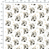 Tissu - Briques de lait et feuilles