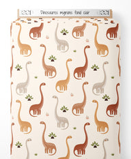 Tissu - Dinosaures mignons sur fond clair