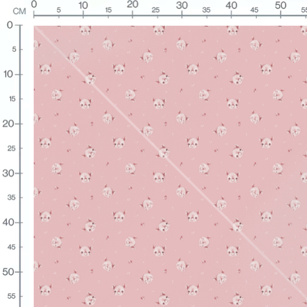 Tissu - Petits cochons roses