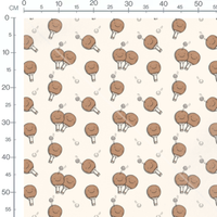 Tissu - Raquettes souriantes et balles