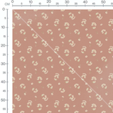 Tissu - Marguerites sur fond terracotta