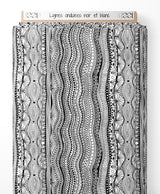 Tissu - Lignes ondulées noir et blanc