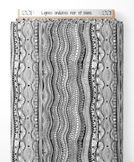 Tissu - Lignes ondulées noir et blanc