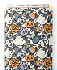 Tissu - Halloween coloré à carreaux