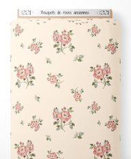 Tissu - Bouquets de roses anciennes