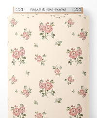 Tissu - Bouquets de roses anciennes