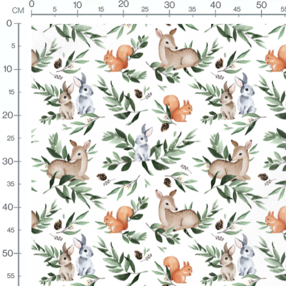 Tissu - Animaux de forêt aquarelle