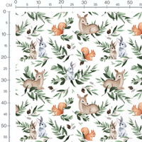 Tissu - Animaux de forêt aquarelle