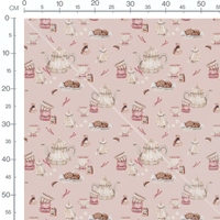 Tissu - Théières et tasses décorées