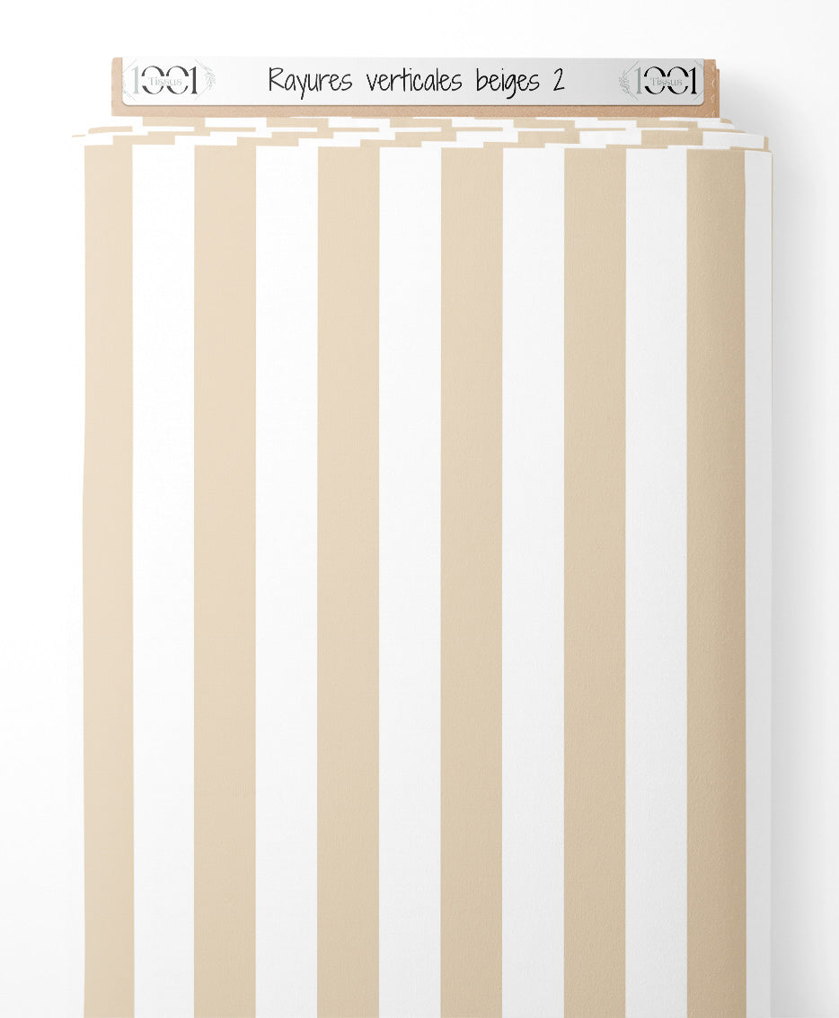 Tissu - Rayures verticales beiges 2
