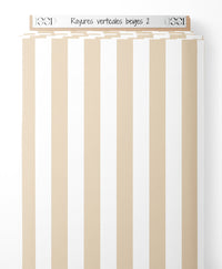 Tissu - Rayures verticales beiges 2