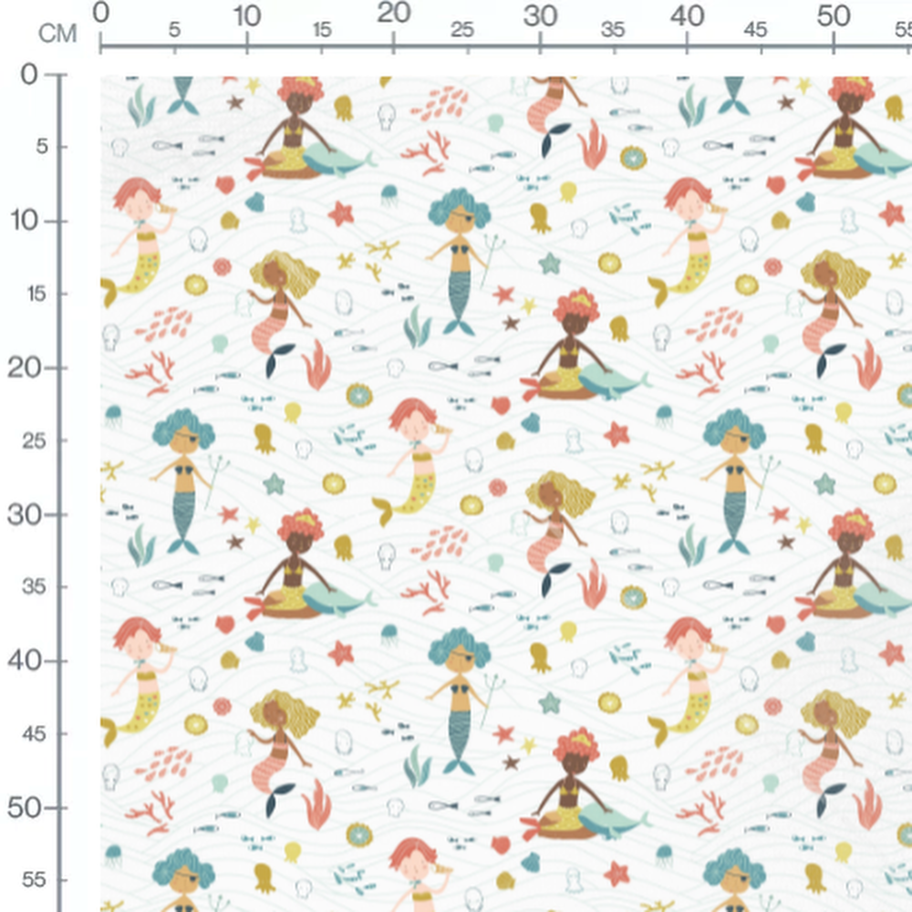 Tissu - Sirènes et créatures marines