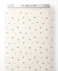 Tissu - Pois rouges et verts