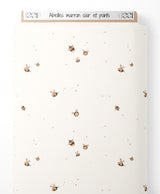 Tissu - Abeilles marron clair et points