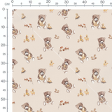 Tissu - Oursons et jouets sur beige 3