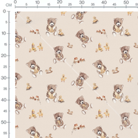Tissu - Oursons et jouets sur beige 3