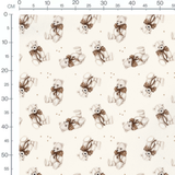 Tissu - Oursons blancs sur fond crème 2