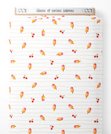 Tissu - Glaces et cerises colorées