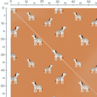Tissu - Zèbres sur fond terracotta