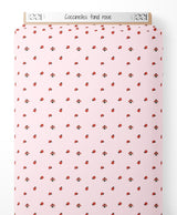 Tissu - Coccinelles sur fond rose