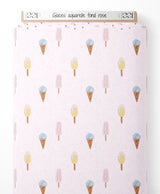 Tissu - Glaces aquarelle fond rose