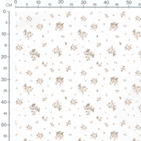 Tissu - Fleurs roses et vertes blanches