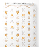 Tissu - Têtes d'animaux pastel 2