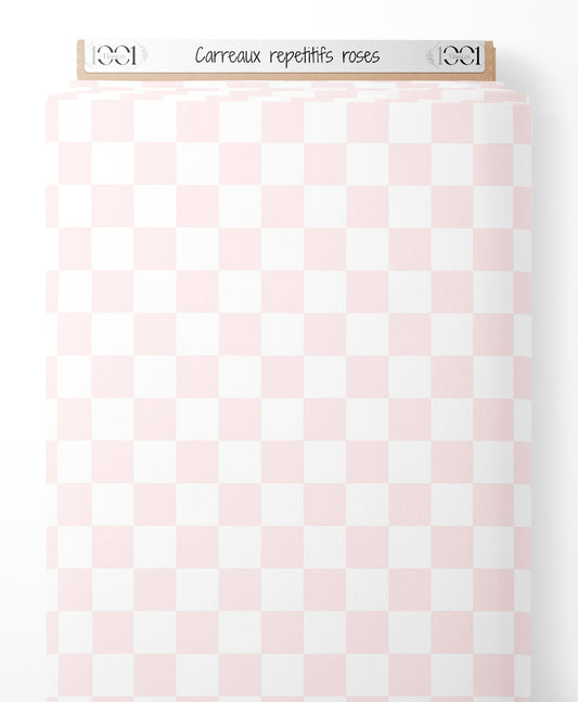 Tissu - Carreaux répétitifs roses