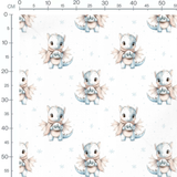 Tissu - dragon mignon hiver