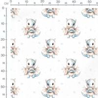 Tissu - dragon mignon hiver