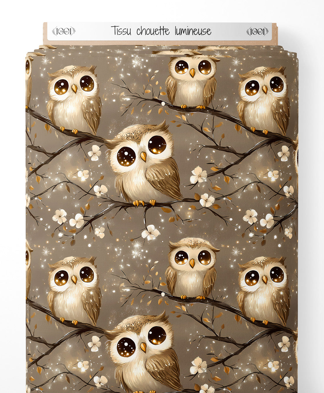 Tissu - chouette lumineuse