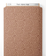 Tissu - Fleurs stylisées beige