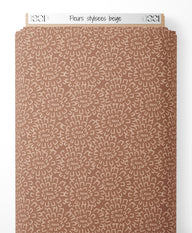 Tissu - Fleurs stylisées beige