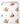Tissu - Dinosaures orange sur blanc