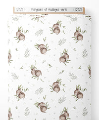 Tissu - Rongeurs et feuillages verts