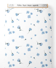 Tissu - Petites fleurs bleues aquarelle