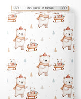 Tissu - Ours polaires et traîneaux