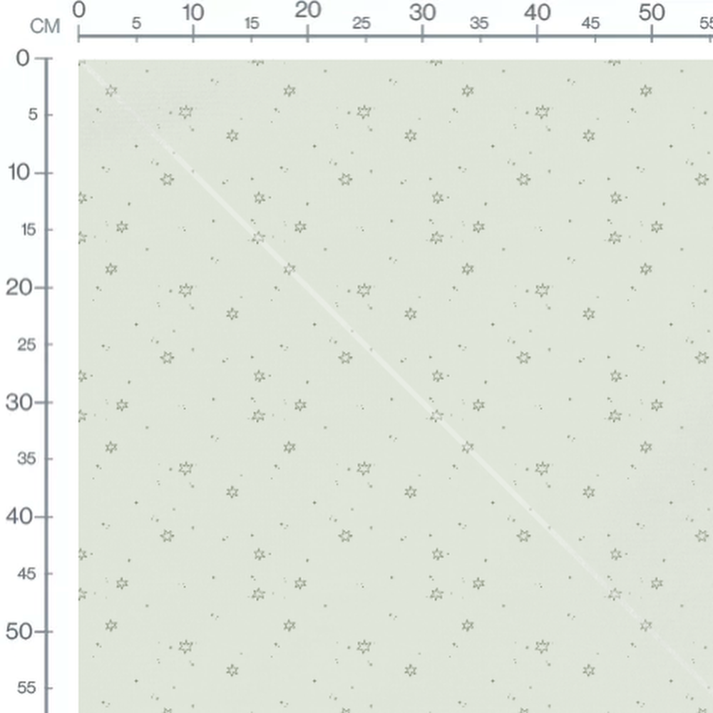 Tissu - Étoiles vertes sur fond clair