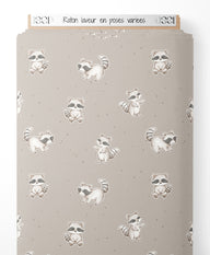 Tissu - Raton laveur en poses variées