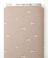 Tissu - Faons et lapins sur beige
