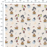 Tissu - Pirates et bateaux beige